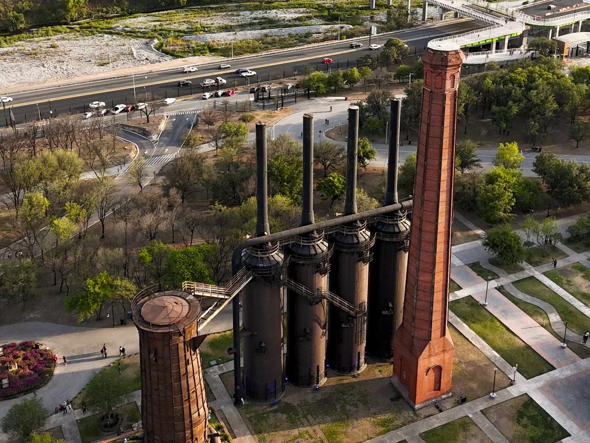 Aerial view of Parque Fundidora, Monterrey
